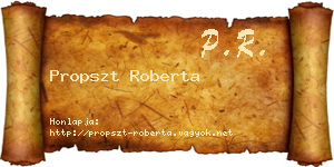 Propszt Roberta névjegykártya
